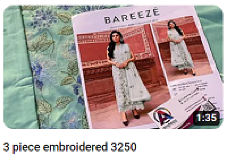 Bareeze Lawn Dress Video