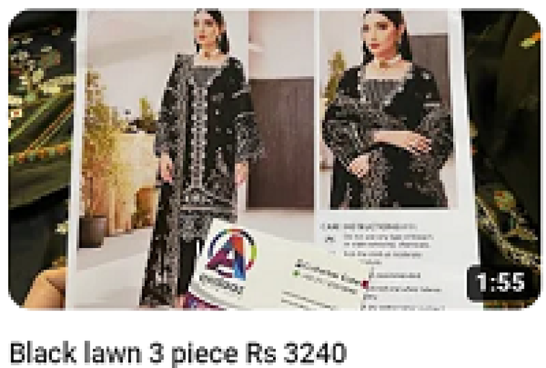 Black Lawn 3 Pcs Dress Video