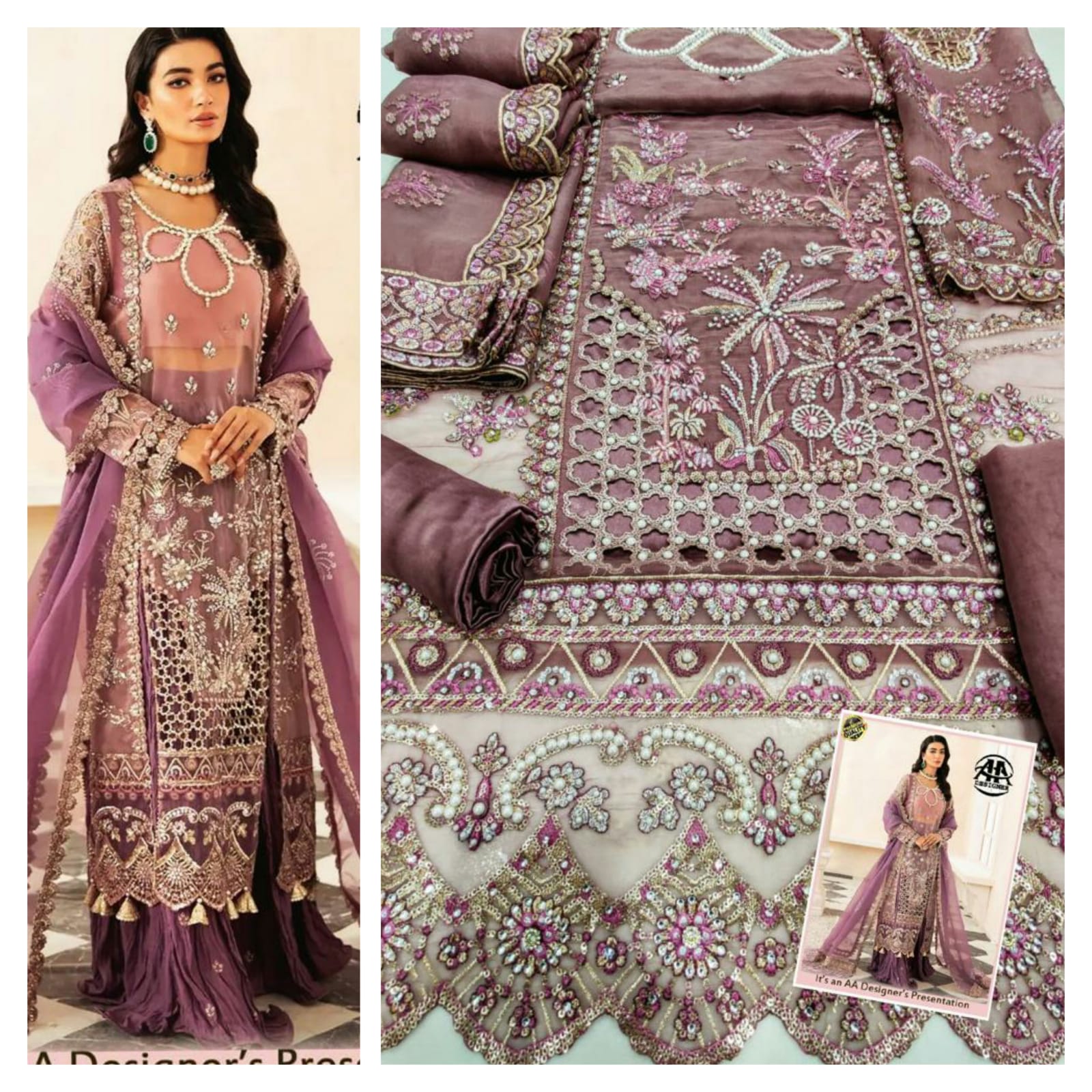 Elaf Organza Suit With Silk Trouser