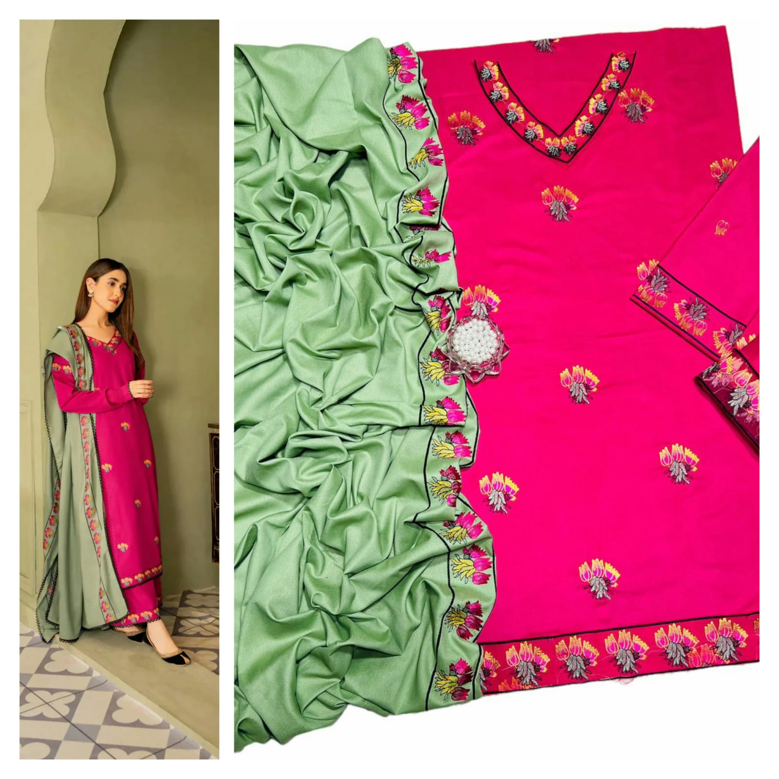 Dhanak 3Pcs Brand Aisling Pink Dress