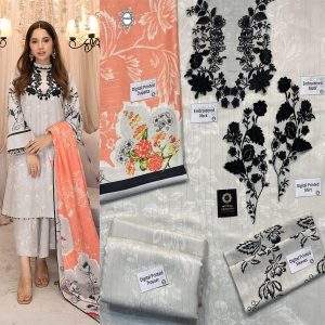 Pashmina Wool Printed and Embroidered Dress