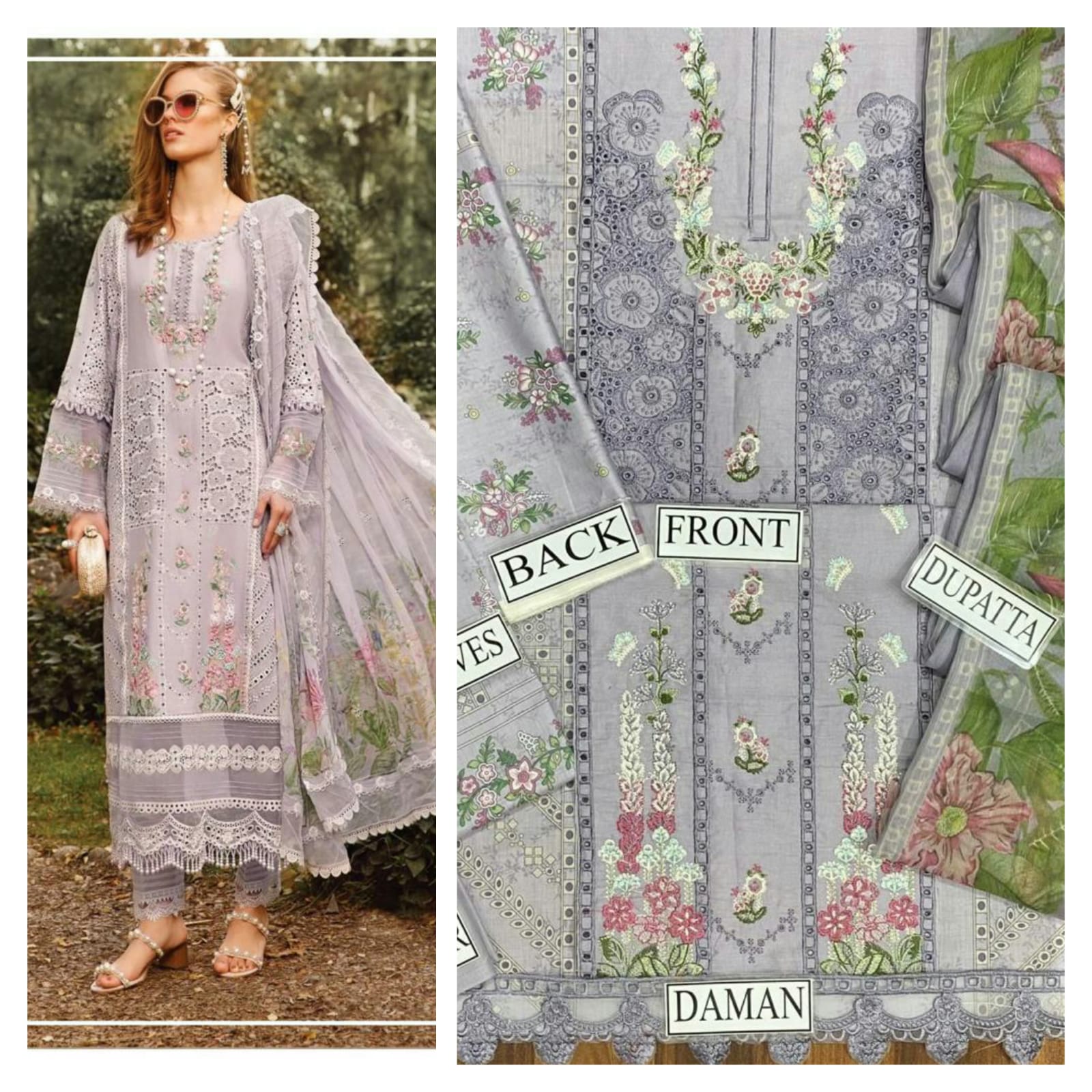 Printed Lawn With Embroidered Center Panel Dress