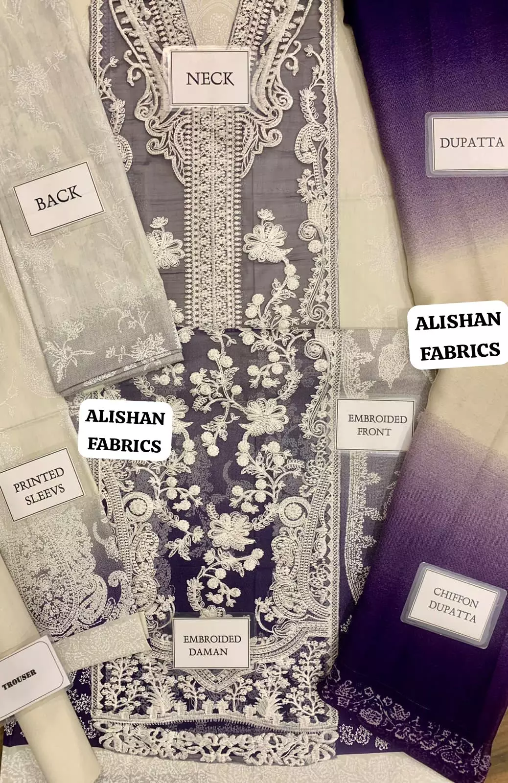 Printed Lawn with Fully Center Panel Embroidery - Image 2
