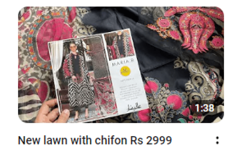 Black Lawn Suit With Chiffon Dupatta Dress Video