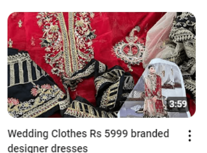 Red and Black Heavy Embroidered Party Dress Video