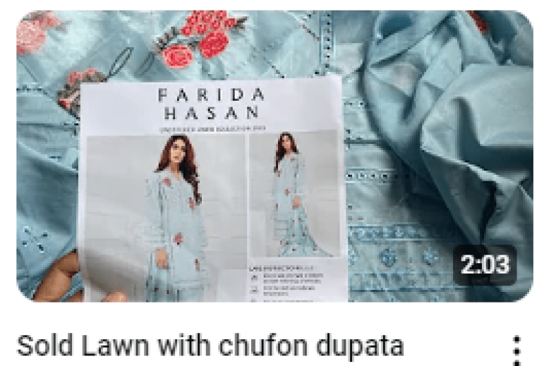 Lawn Chikan Kari Embroidered With Chiffon Dupatta Video