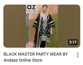 Black Cotton Embroidered Party Dress Demo Video