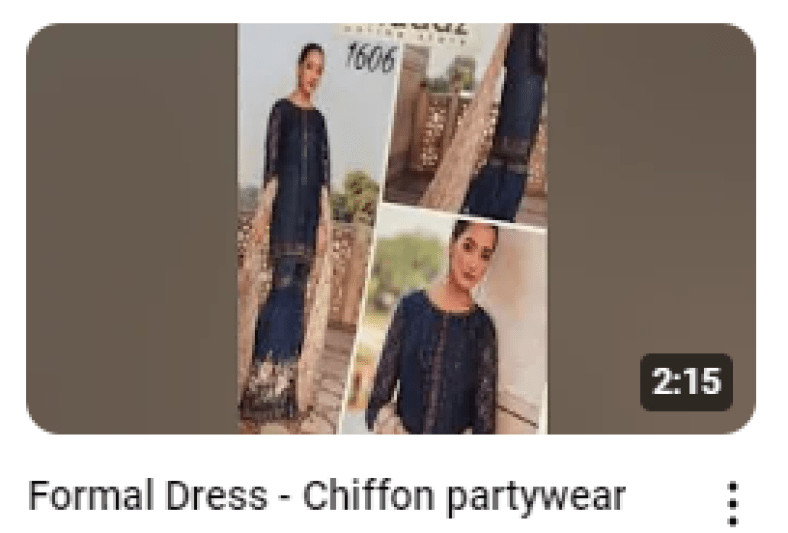 Formal Wear Chiffon Embroidered Dress Demo Video