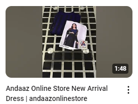 Navy Blue Embroidered Party Wear Dress Demo Video