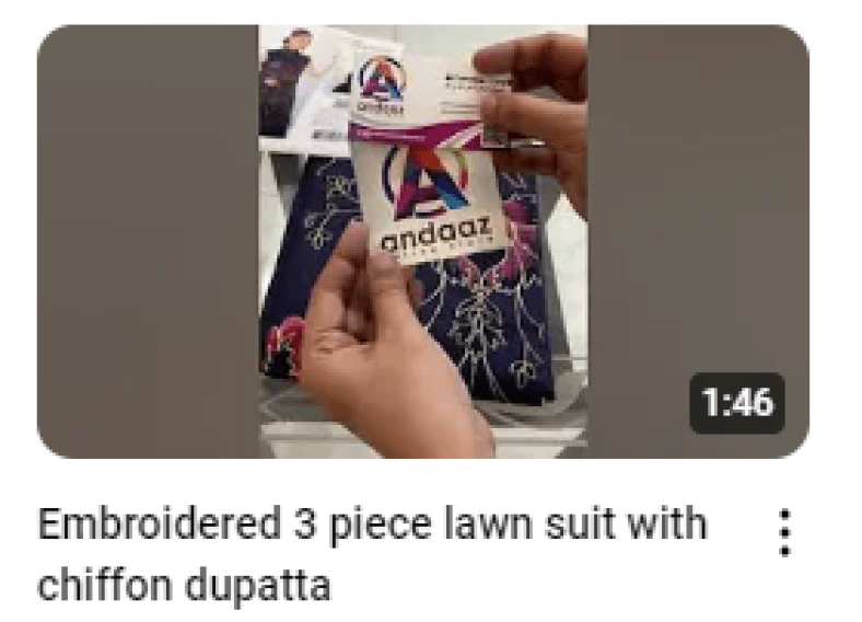 Navy Blue Lawn Embroidered With Chiffon Dupatta Dress Demo Video