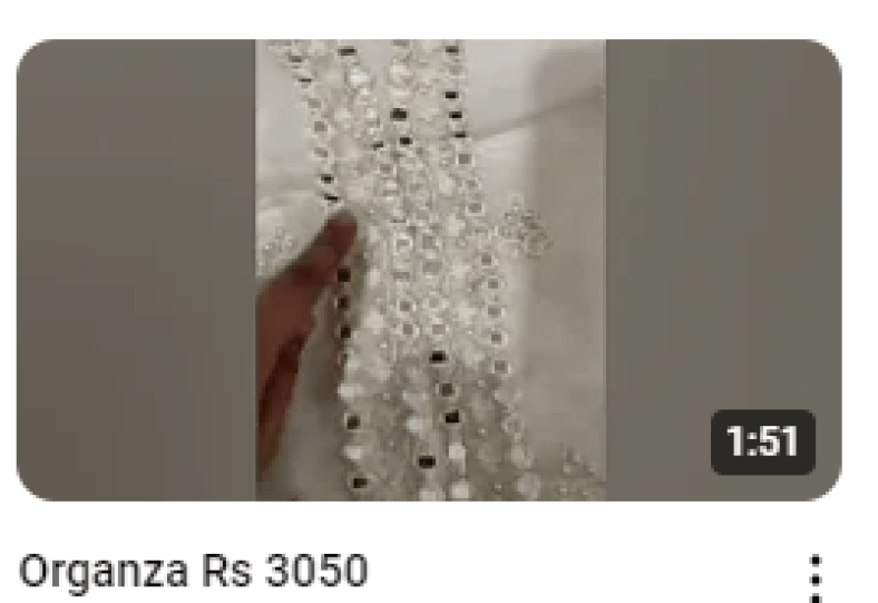 Off White Organza Mirror Work Embroidered Dress Demo Video