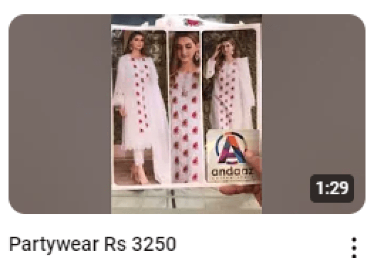 White ChikanKari Embroidered Party Wear Dress Demo Video