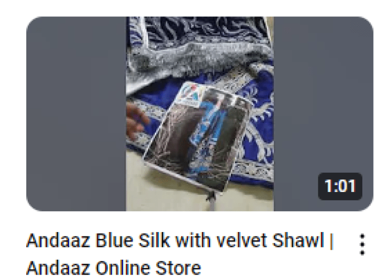 Blue Embroidered With Velvet Shawl Dress Demo Video
